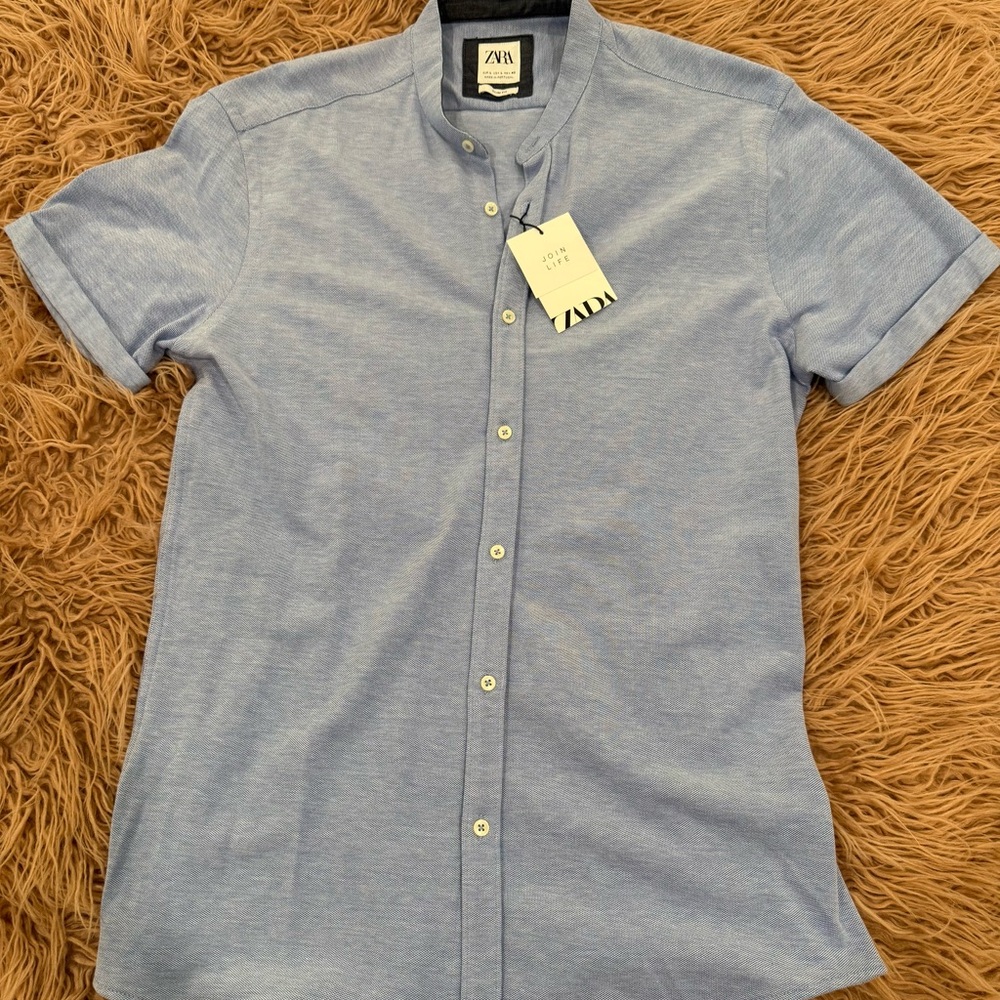 Zara Men's Blue Shirt Slim Fit